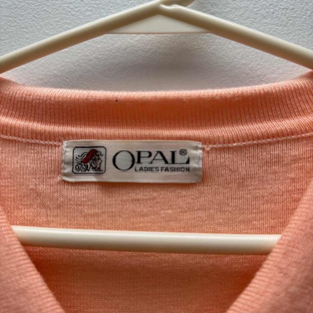 Vintage - Opal Fashion Chic Peach Collared Sweater with Embroidered Details - Picture 6 of 6